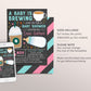 A Baby Is Brewing Baby Shower Invitation Editable Template, Breakfast Coffee Themed Invite Printable, Frappe Milk Bottle Coed Digital Evite