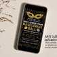 Prom Dance Masquerade Ball Invitation Editable Template, Masked Party Bash Evite, EDITABLE Prom Ticket, Gold Glitter Formal High School Gala
