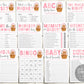 Teddy Bear GIRL Cute Baby Shower Games Bundle Editable Template, 12, Games, Bear Themed Bingo Emoji The Price Is Right Wishes For The Baby