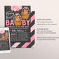 Teddy Bear GIRL Balloons Baby Shower Invitation Editable Template, Bear Theme Hot Air Balloon Baby Sprinkle Invite, We Can Bearly Wait