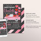 Valentine Birthday Invitation Editable Template, Sweetheart Girl Birthday Invite, Valentines Day Truck Heart Teddy Bear Party Evite