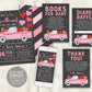 Valentine's Day GIRL Baby Shower BUNDLE Invitation Suite Set Editable Template, Little Sweetheart Books For Baby Diaper Raffle Thank You