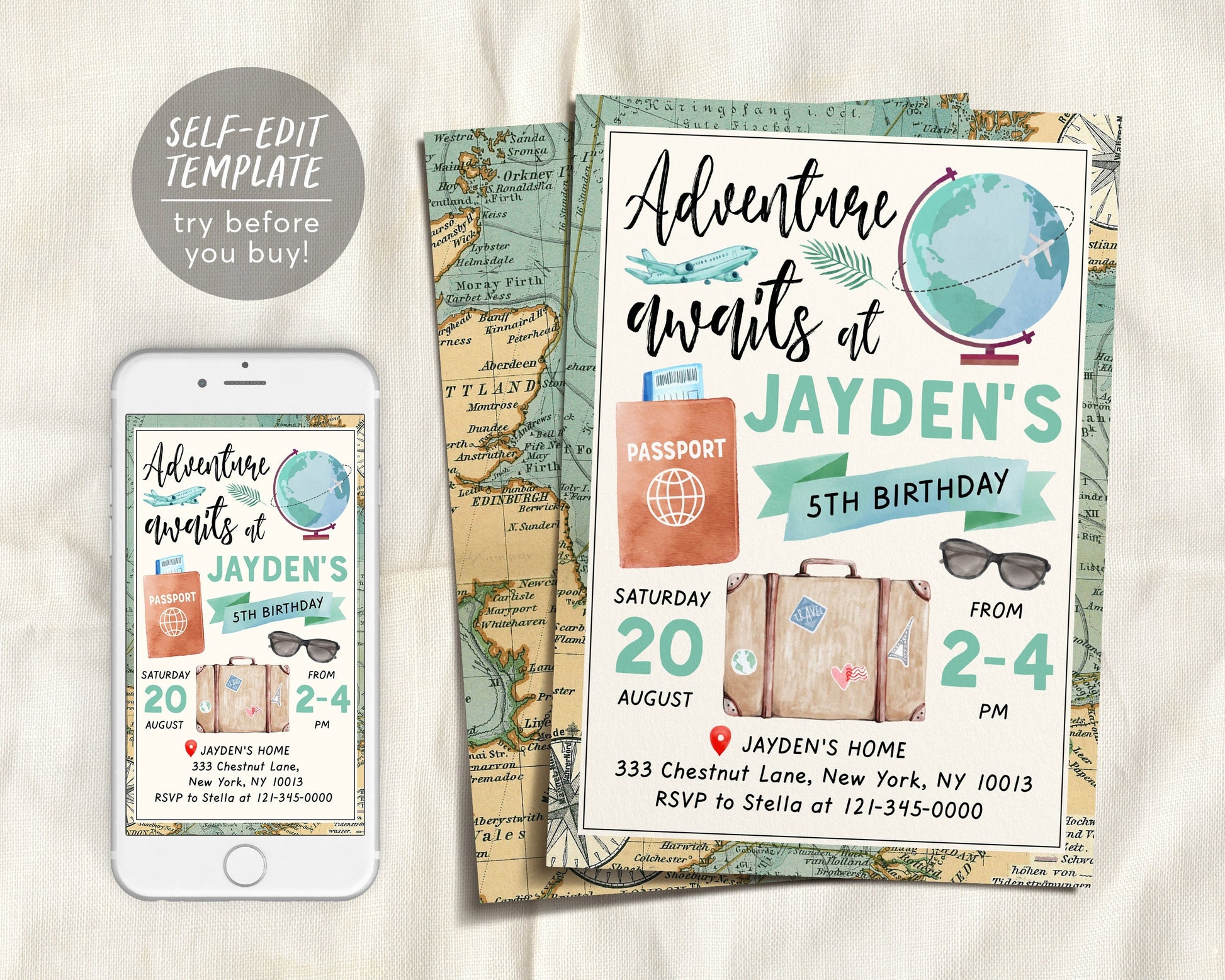 Adventure Awaits Travel Birthday Party Invitation Editable Template, A – Puff Paper Co adventure-awaits-travel-birthday-party-invitation-editable-template-a-puff-paper-co
