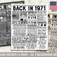 Back in 1971 DIGITAL Sign Printable, 70s Time Capsule, Born in 1971, Vintage Chalkboard Newspaper Fun Facts Poster For Birthday Anniversary