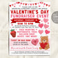 Valentine's Day Festival School Flyer Fundraiser Editable Template, Valentine Party Charity Non Profit Event School PTA PTO Flyer Church