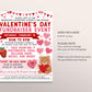 Valentine's Day Festival School Flyer Fundraiser Editable Template, Valentine Party Charity Non Profit Event School PTA PTO Flyer Church