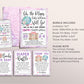 World Map Travel Globe Girl Baby Shower BUNDLE Invitation Suite Set Editable Template, Floral Books Baby Diaper Raffle Thank You Adventure