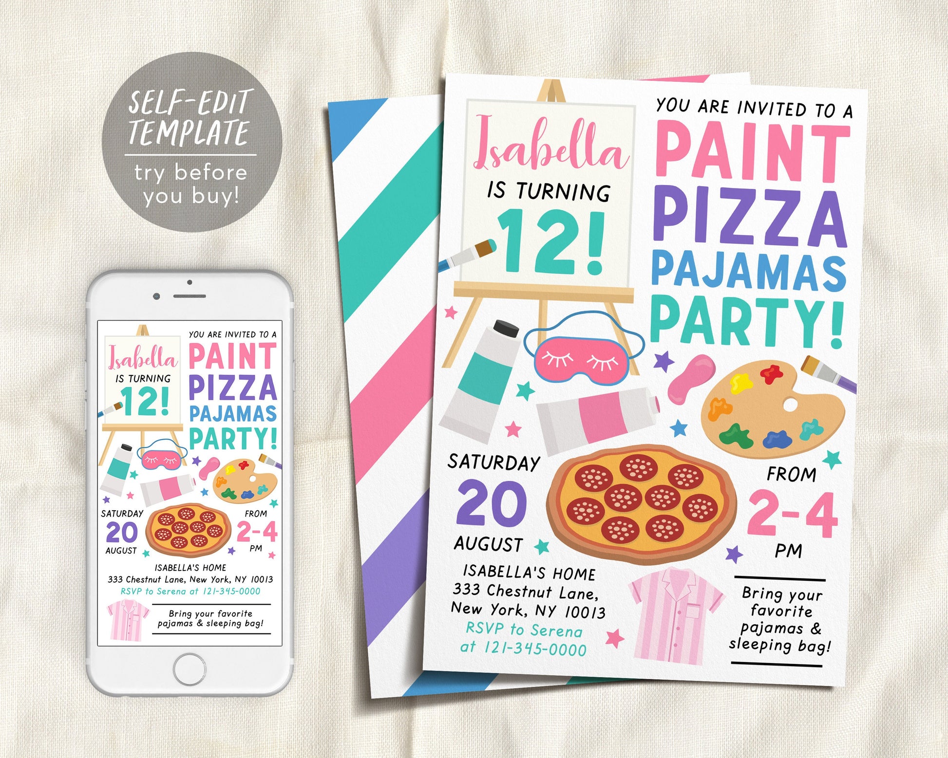 dress for a mess party invitation template free Dress for a Mess Birthday Party 5x7 Invitation - Art Party, Painting Party, Art Invite, Paint & Sip - Printable and Personalized