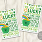 St Patrick's Day Gift Tags Editable Template, Lucky to Have Staff Like You Shamrock Rainbow Appreciation Thank You Favor Label For Teacher
