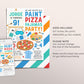 Paint Pizza and Pajamas Party Birthday Invitation Editable Template, Art Painting Party Evite, Boy Slumber Sleepover Party Dress for a Mess
