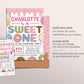 Donut Sweet One Birthday Party Invitation Editable Template, Baby Girl 1st Birthday Invite Printable , Cute First Birthday Rainbow Sprinkle