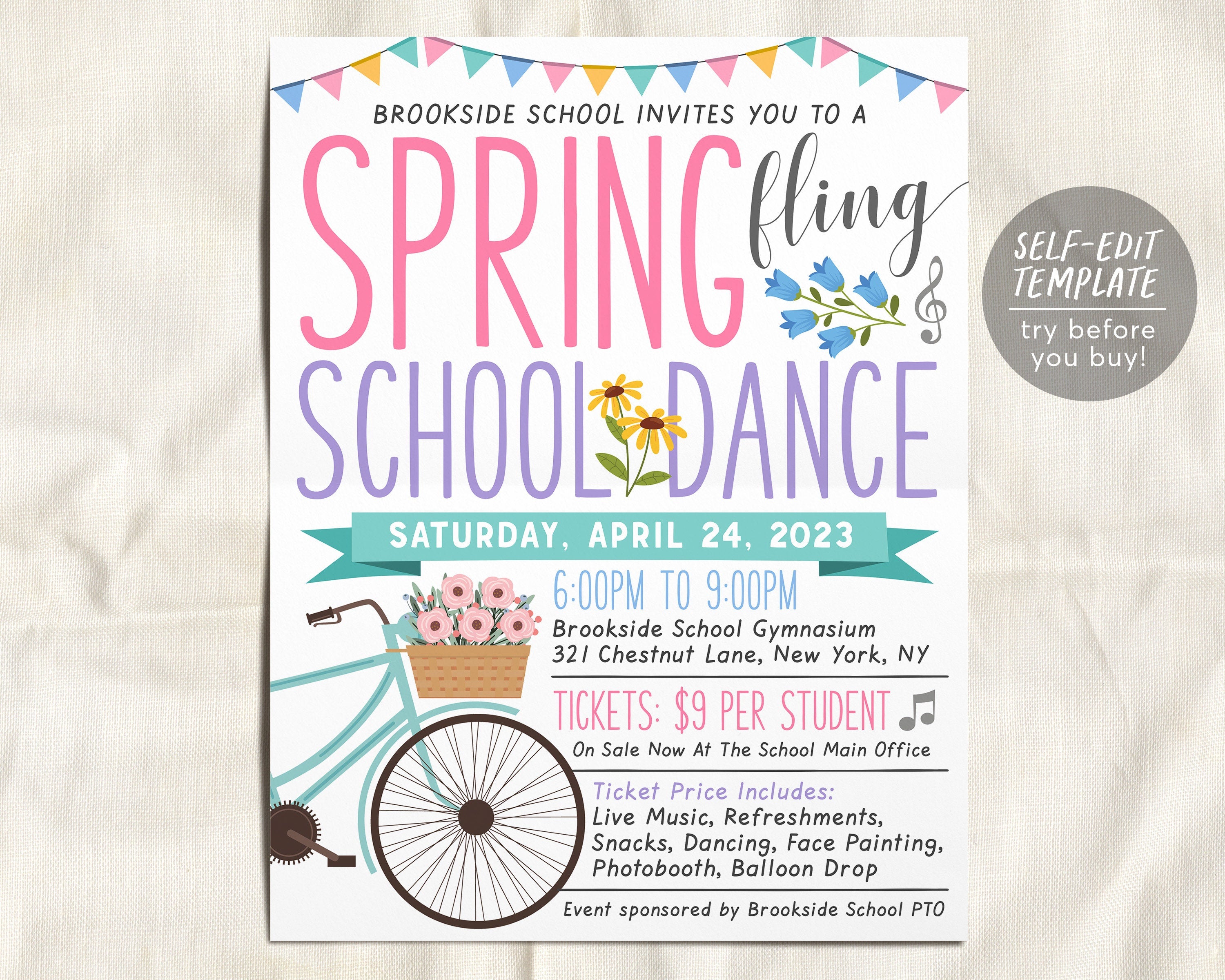 Spring Fling Dance Flyer