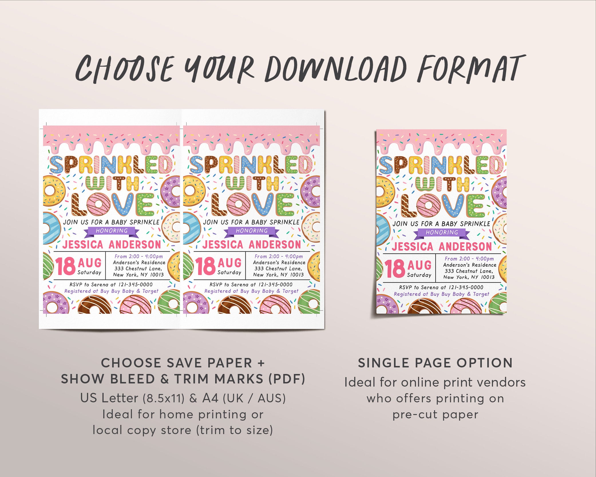 Free baby best sale sprinkle invitation templates