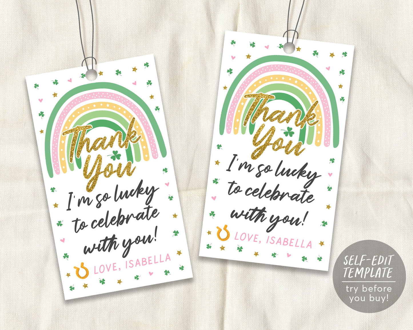 st-patricks-day-rainbow-gift-tag-editable-template-shamrock-girl-firs-puff-paper-co for Free Printable Rainbow Gift Tags St Patricks Day Rainbow Gift Tag Editable Template, Shamrock Girl Firs – Puff Paper Co for Free Printable Rainbow Gift Tags