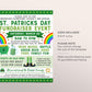 St. Patricks Day Fundraiser Flyer Editable Template, Shamrock Rainbow School Spring Event Charity Non Profit Event School PTA PTO Church