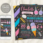 Manicures And Ice Cream Birthday Party Invitation Editable Template, Pedicures Mani Pedi Spa Day Chalkboard Invite Girl Teen Tween Printable