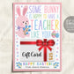 Some Bunny is Hoppy to Have a Teacher Like You Gift Card Holder Editable Template, Easter Gift Basket Filler, Pastel Spring Rabbit Coffee