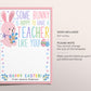 Some Bunny is Hoppy to Have a Teacher Like You Gift Card Holder Editable Template, Easter Gift Basket Filler, Pastel Spring Rabbit Coffee