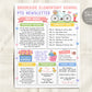 May PTO PTA Newsletter Flyer Editable Template, Spring Floral Flyer Meeting Agenda Organizer Printable Handout, School Year Calendar