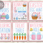 Easter Bunny Spring Signs BUNDLE For Wedding Baby Shower Birthday, Rabbit Pastel Themed Birthday Table Decor, Easter Egg Hunt Sign Printable