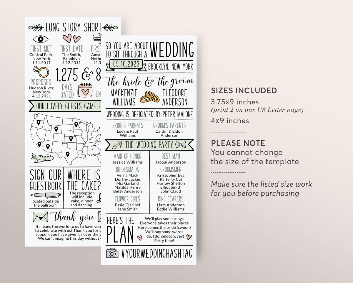 Wedding Program Examples One Page One page wedding program | Honestweddingadvice.com