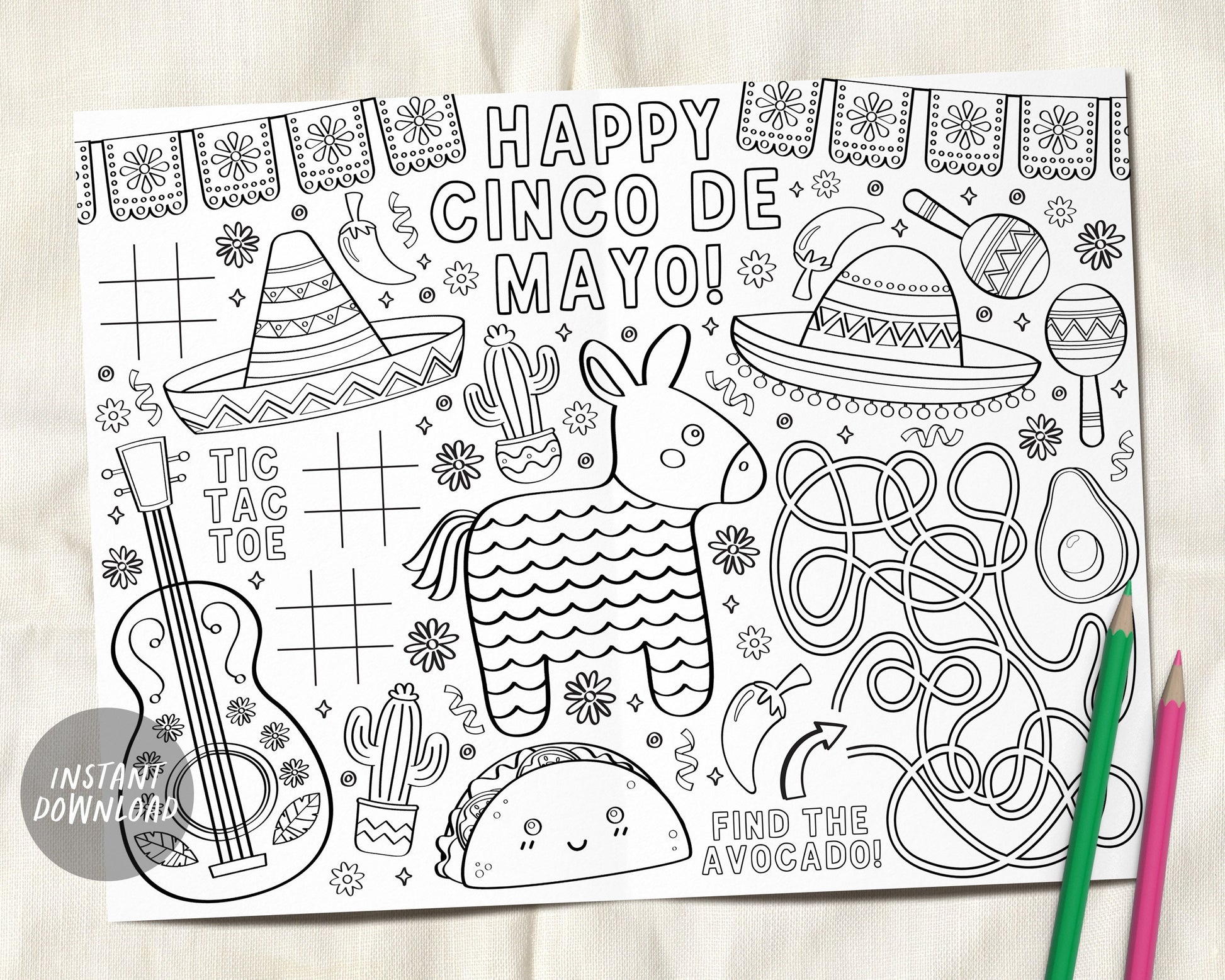 free fiesta coloring pages