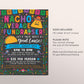 Taco Nacho Bar Fundraiser Flyer Editable Template, Fiesta Charity Nacho Average Mexican Theme, Church Community PTO PTA School Benefit Event