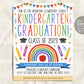 Kindergarten Graduation Ceremony BUNDLE Editable Template, Class Graduation Program, Preschool Announcement Invitation Invite, PreK Flyer