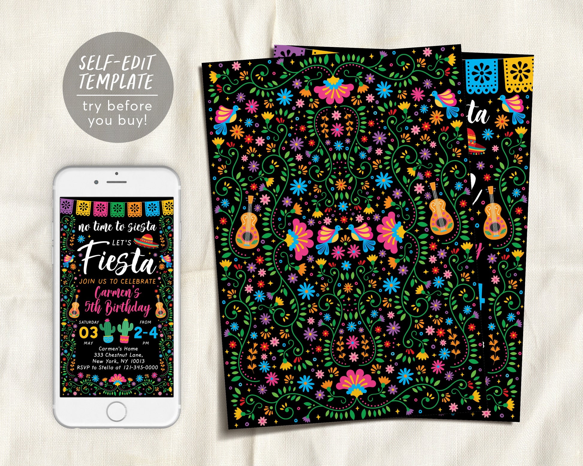 Fiesta Birthday Party Invitation Editable Template, Mexican Theme Girl – Puff Paper Co fiesta-birthday-party-invitation-editable-template-mexican-theme-girl-puff-paper-co