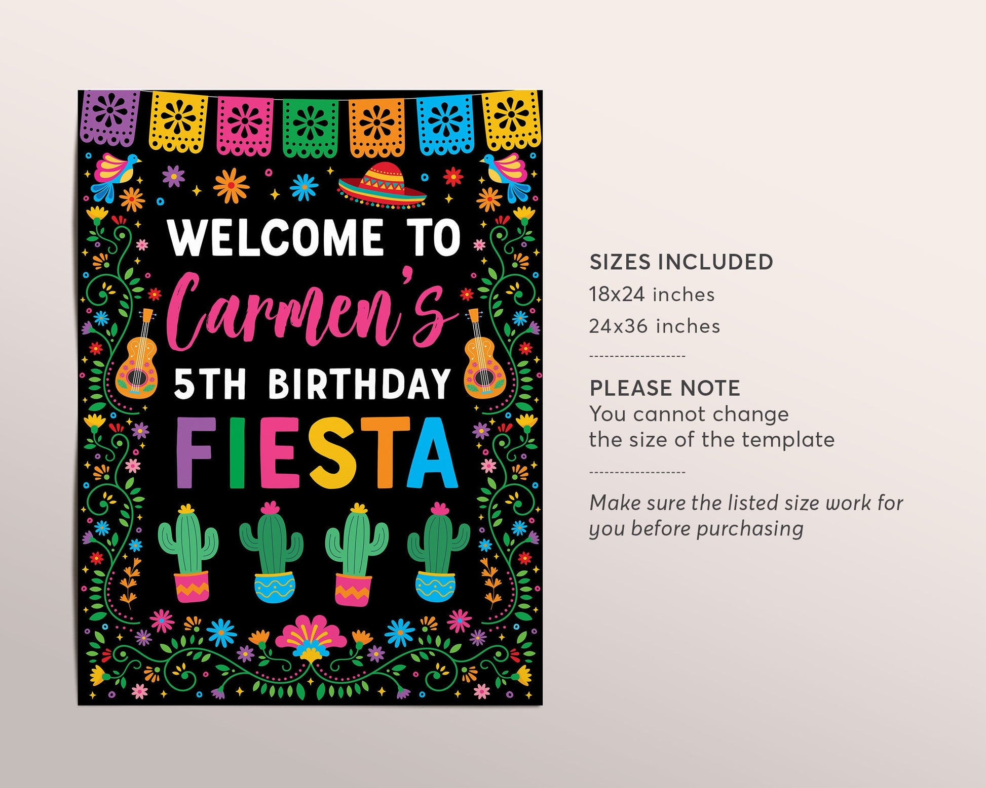 Fiesta Party Sign Printables | BIENVENIDOS Sign Downloads | Cinco de Mayo  Party Signs | Fiesta Party Signs FCB29