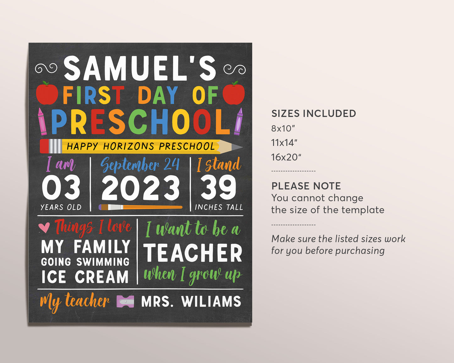 First Day Of School Sign Editable Template, First Day Of Preschool, Chalkboard 1st Day Of Kindergarten, Last Day Of School, Back to School