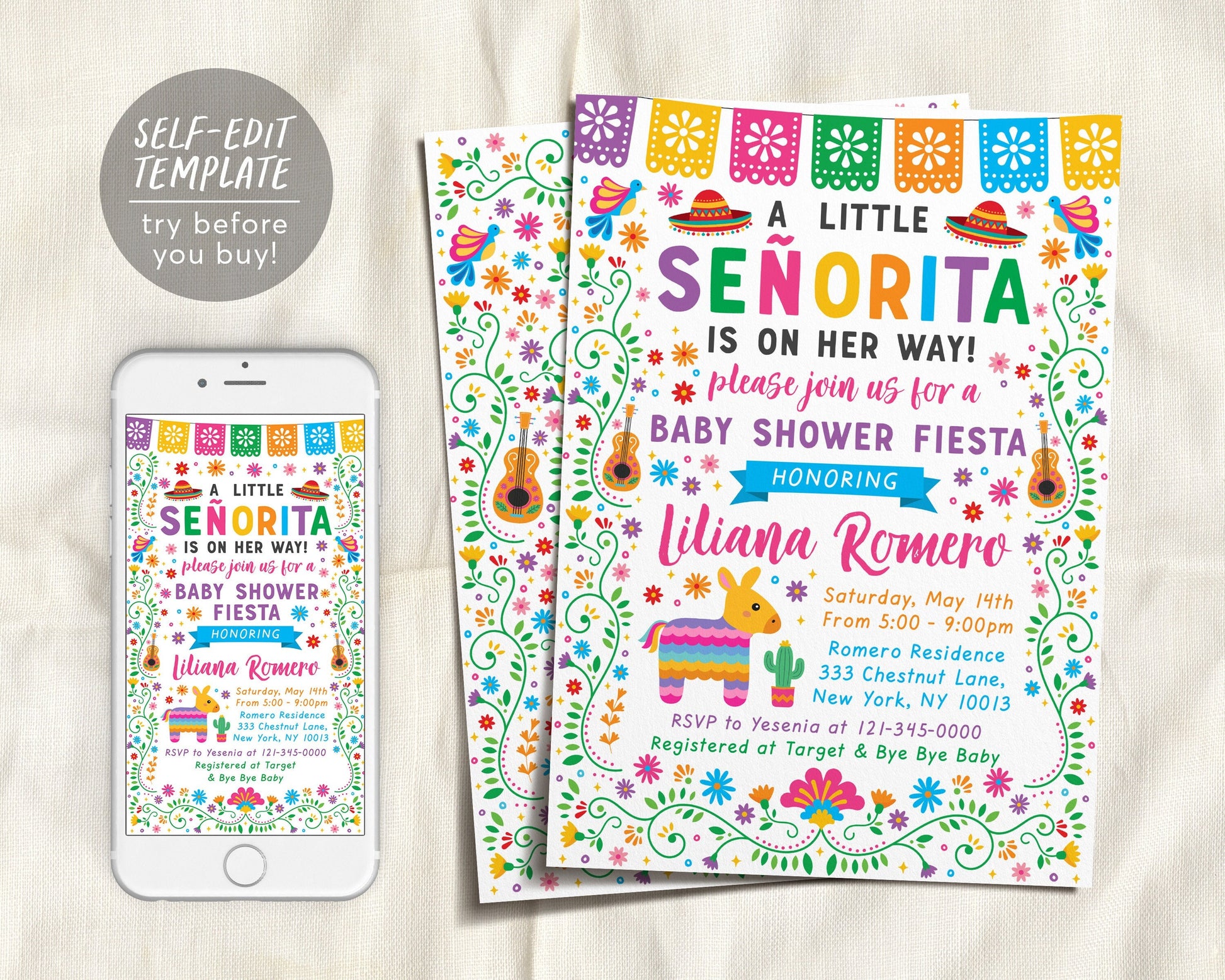 fiesta-baby-shower-invitation-editable-template-a-little-senorita-mex-puff-paper-co for Free Printable Fiesta Party Invitations Fiesta Baby Shower Invitation Editable Template, A little Senorita Mex – Puff Paper Co for Free Printable Fiesta Party Invitations