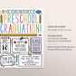 Preschool Graduation Invitation Flyer Editable Template, Pre-K Kindergarten Class Graduation Announcement, Graduation Ceremony Invite Evite