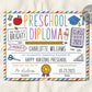 Preschool Graduation Ceremony BUNDLE Editable Template, Pre-K Kindergarten Class Graduation Certificate, Graduation Invitation Invite Evite