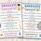 New Graduate Survival Kit Tag Editable Template, Graduation Gift Idea, College Survival Kit, Going Away to College Care Package Printable