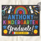 Kindergarten Boy Graduation Chalkboard Sign Editable Template, Pre K Graduation Poster Printable, Last day of School Photo Prop Personalized