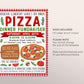 Pizza Dinner Fundraiser Flyer Editable Template, Pizza Italian Dinner Event Benefit, PTO PTA School Church Sports Function Community Charity