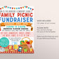 Family Picnic Fundraiser Flyer Editable Template, Spring Summer School Fundraiser Event, PTO PTA Church Sports Function Community Charity
