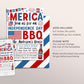 4th of July Invitation Editable Template, Fourth of July 'Merica Celebration Invite, Patriotic USA Independence Day BBQ, Beer And Fireworks