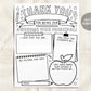 Principal Appreciation Day Thank You Printable, Vice Assistant Principal Coloring Page Survey Elementary Kindergarten, End of School Year