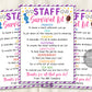 Staff Survival Kit Tag Editable Template, Employee Appreciation Week, Welcome Gift Tags Treat Pack, Nurse Boss First Day Basket Favor