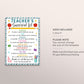 Teacher Survival Kit Editable Template, Teacher Appreciation Week Thank You Gift Tags, Back to School End of Year Gift PTA PTO Printable