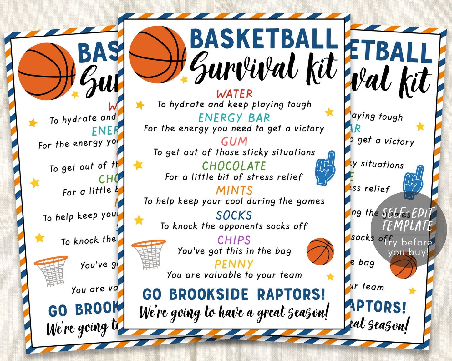 Basketball Survival Kit Gift Tags Editable Template, Basketball Player ... Basketball Survival Kit Gift Tags Editable Template, Basketball Player ...