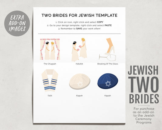 Two Brides For Jewish Wedding, Add-On Listing For The Jewish Ceremony Program