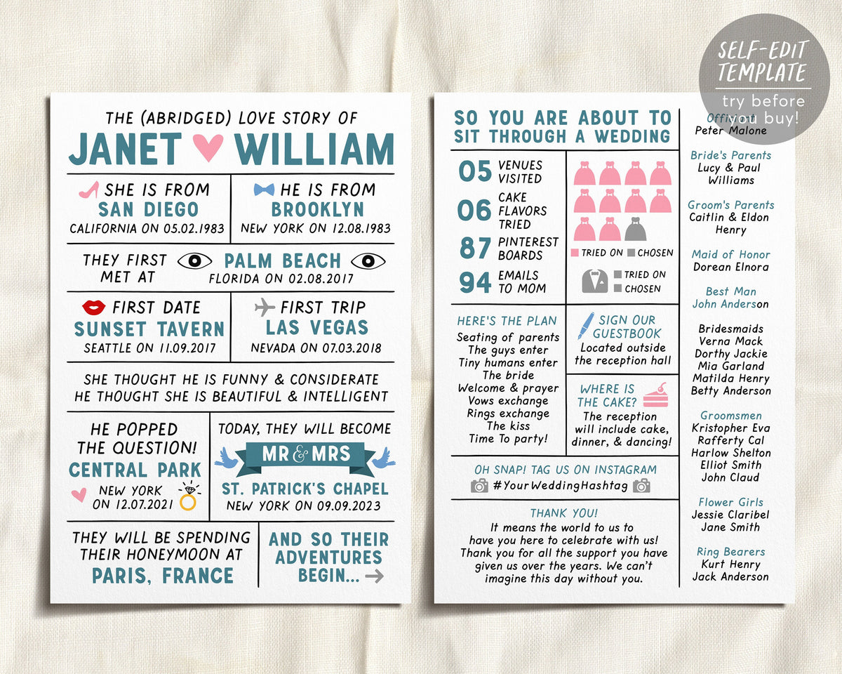 Wedding Program Fun Examples Fun facts wedding program 60 photos - Vianawedding.com