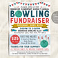 Bowling Fundraiser Flyer Editable Template, Family Bowling Night School PTA PTO Invite, Church Nonprofit Business Charity Benefit Event