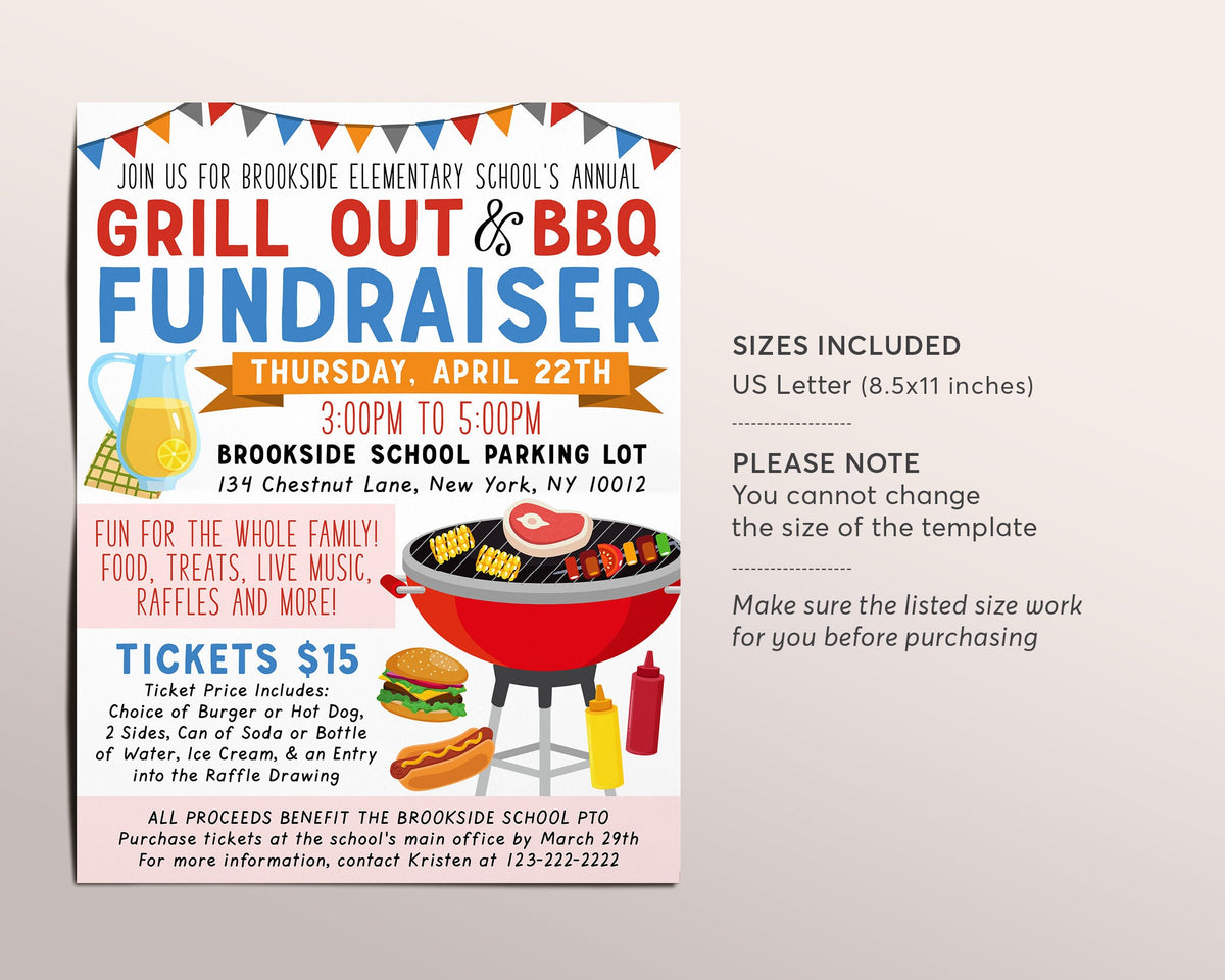 Bbq Raffle Example Bbq Fundraiser Flyer Template