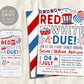 4th of July Baby Shower Invitation Editable Template, Red White and Due, Little Firecracker BabyQ Co-ed Sprinkle, Fourth of July Celebration