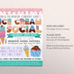 Ice Cream Social Flyer Editable Template, Teacher Appreciation Week, Summer Ice Cream Fundraiser Poster School, Church PTA PTO Printable