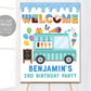 Ice Cream Truck Birthday Party Welcome Sign Editable Template, Boy Summer Sprinkles Here's the Scoop Poster Decor Pink Blush Party Balloons